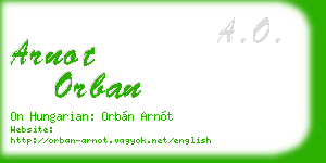 arnot orban business card